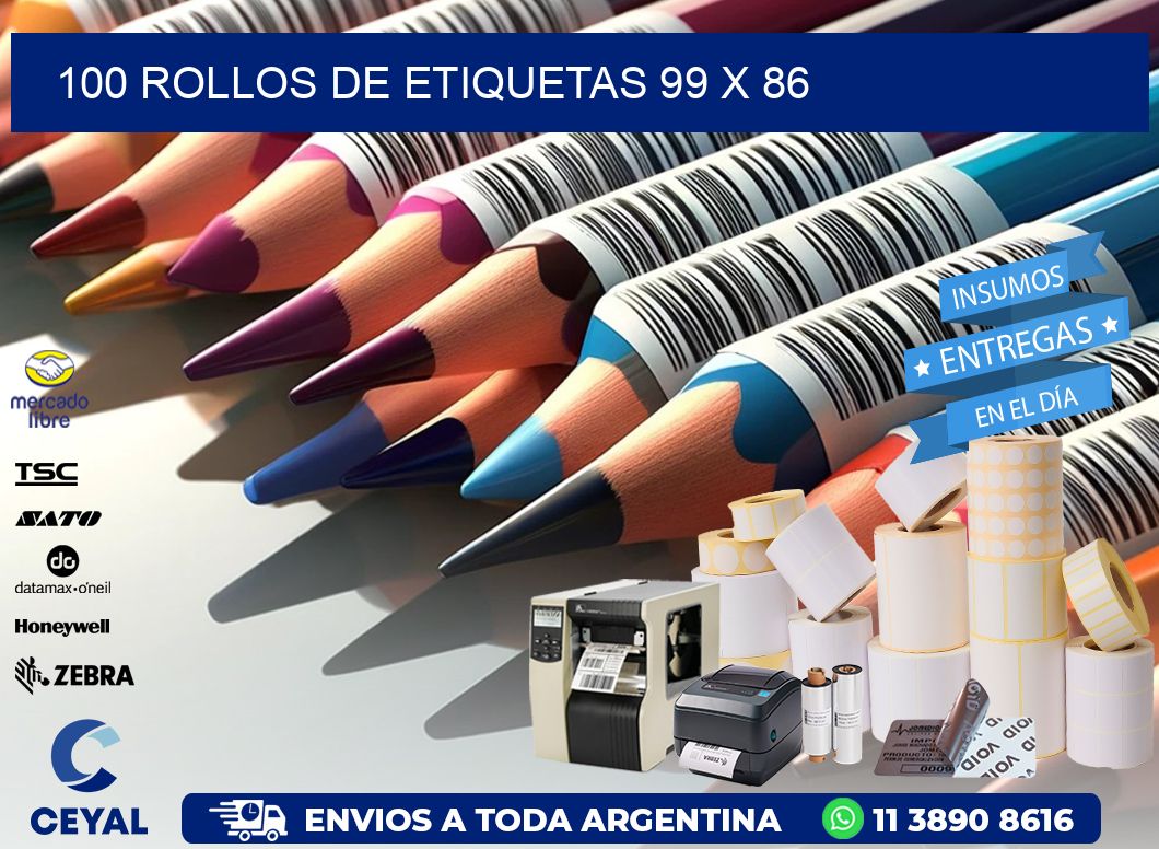 100 ROLLOS DE ETIQUETAS 99 x 86