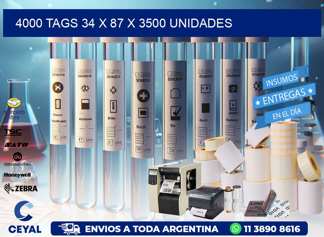 4000 TAGS 34 x 87 X 3500 UNIDADES