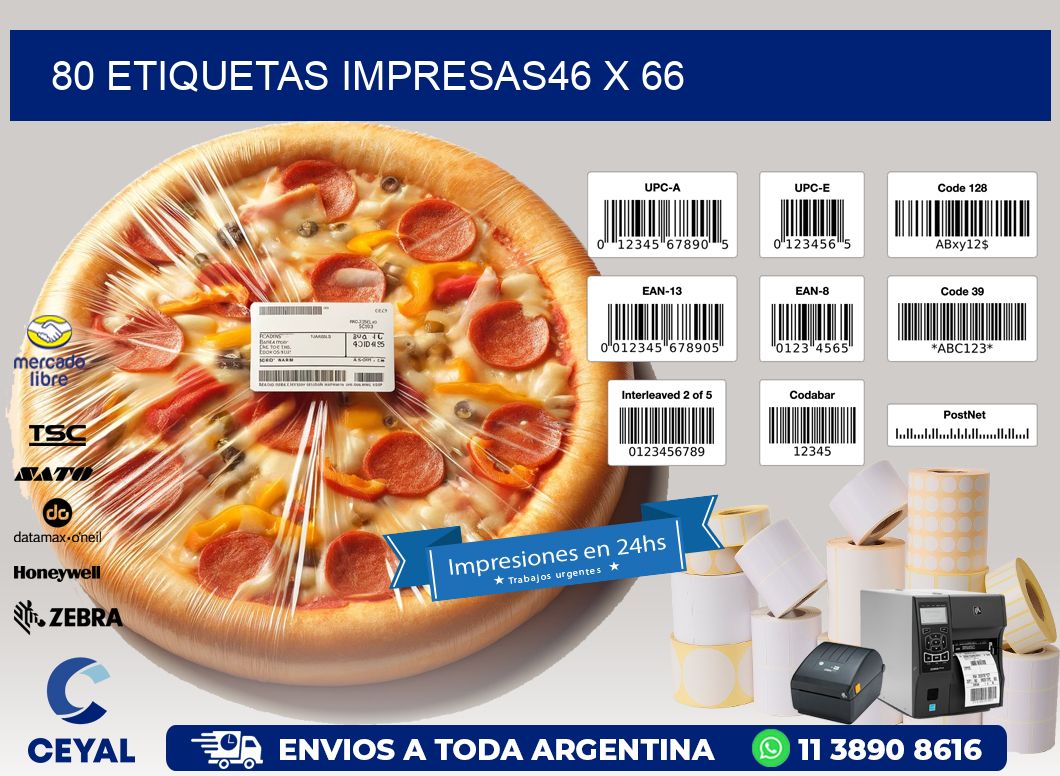 80 ETIQUETAS IMPRESAS46 x 66