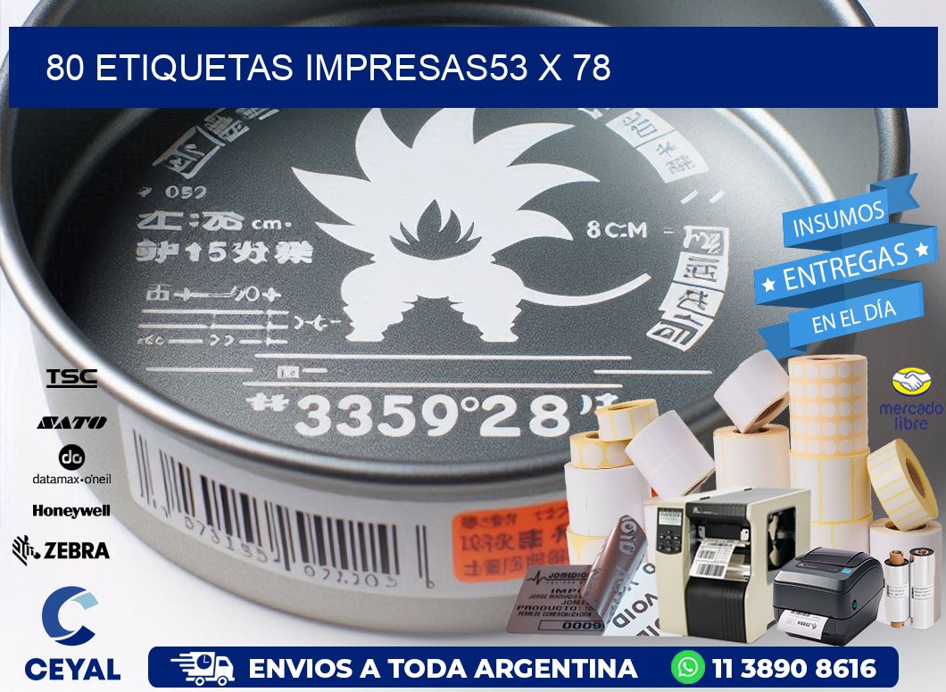 80 ETIQUETAS IMPRESAS53 x 78