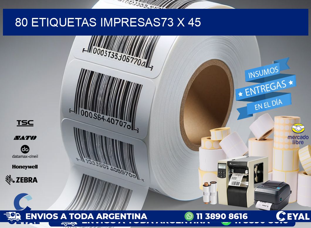 80 ETIQUETAS IMPRESAS73 x 45
