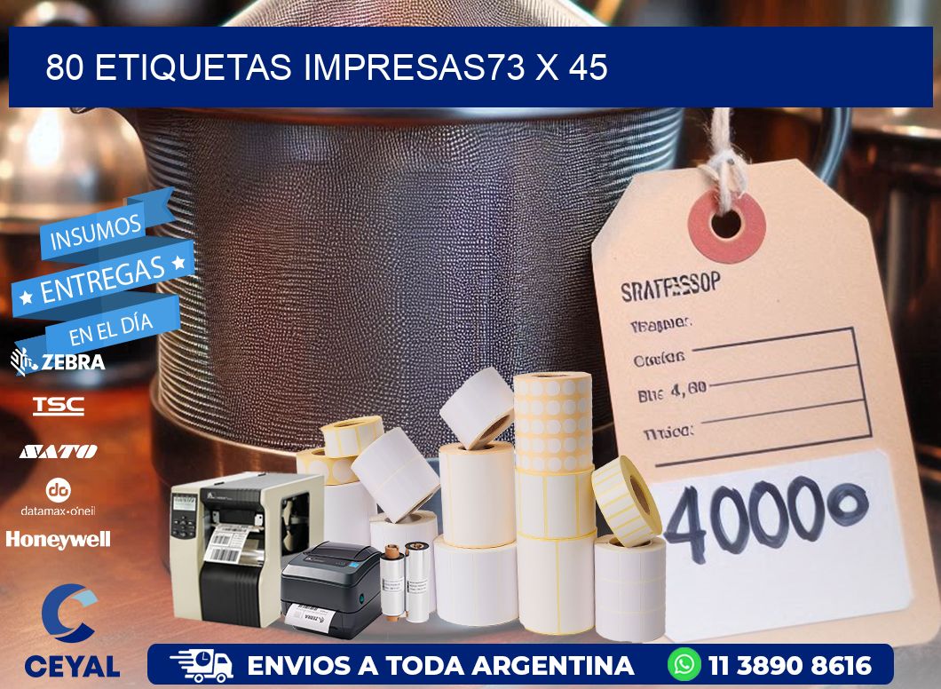 80 ETIQUETAS IMPRESAS73 x 45