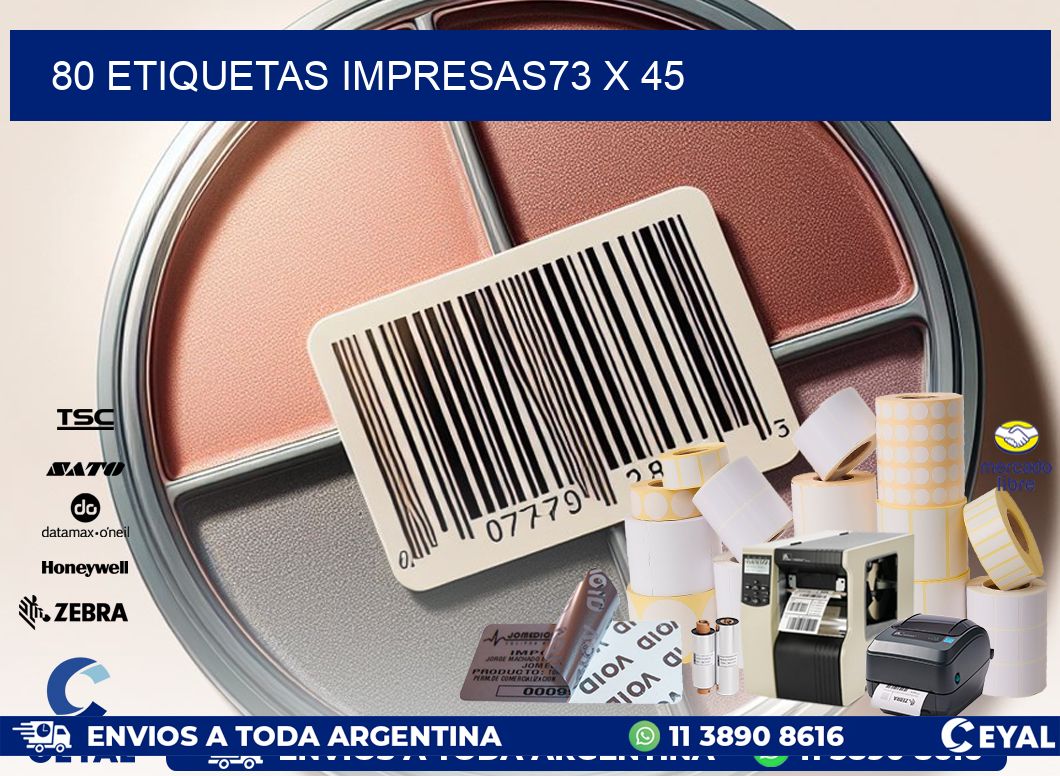 80 ETIQUETAS IMPRESAS73 x 45