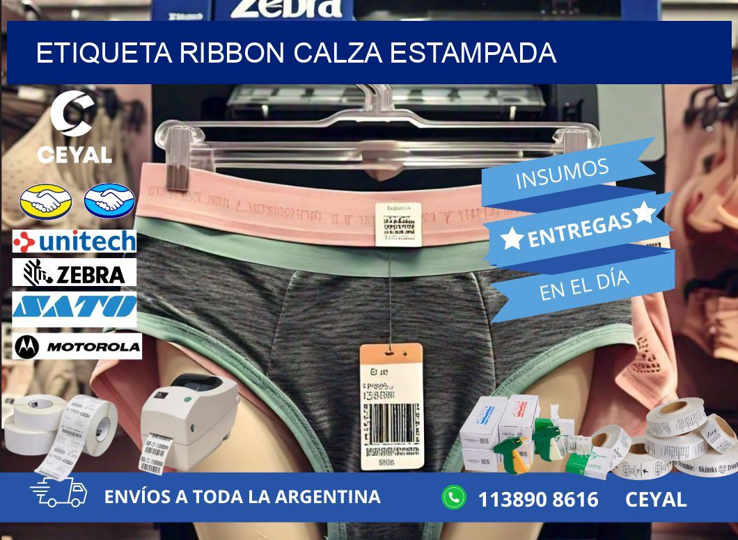 ETIQUETA RIBBON CALZA ESTAMPADA