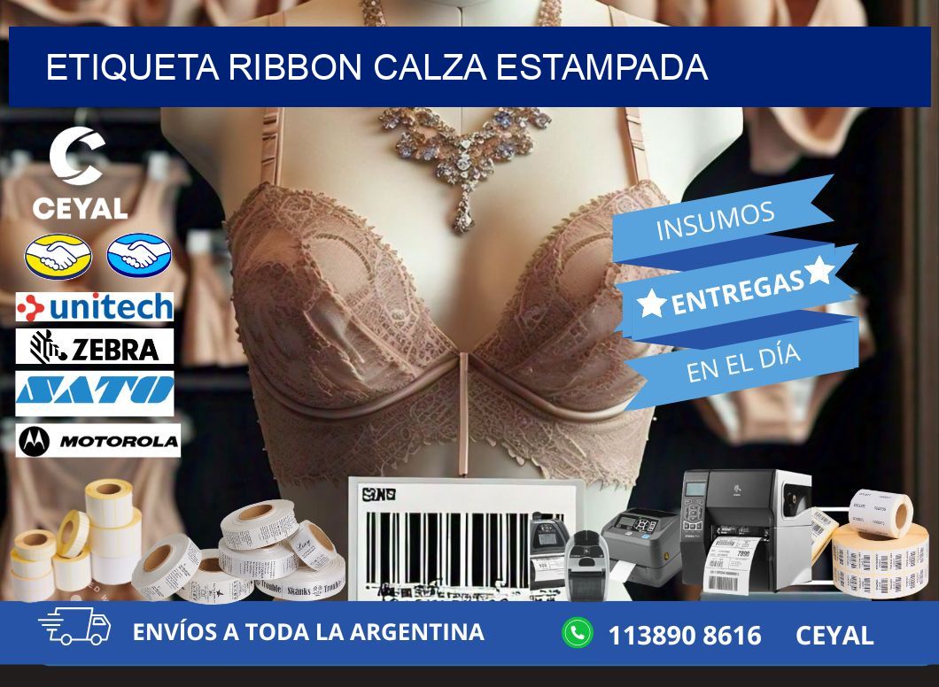 ETIQUETA RIBBON CALZA ESTAMPADA