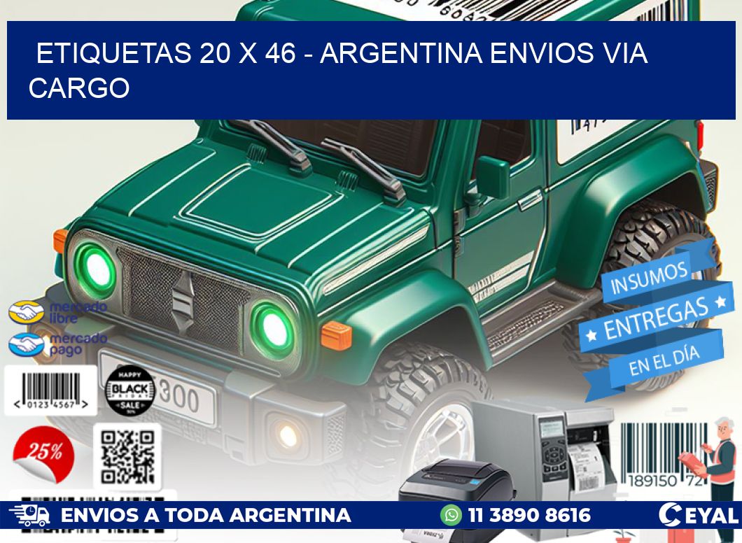 ETIQUETAS 20 x 46 – ARGENTINA ENVIOS VIA CARGO