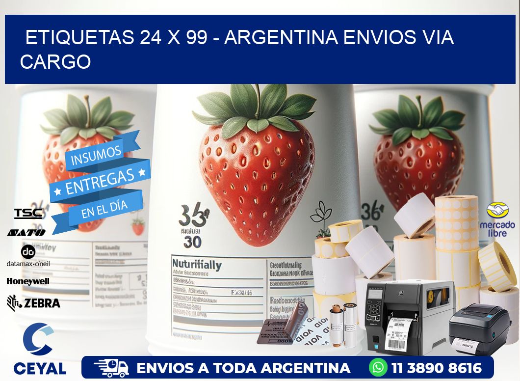 ETIQUETAS 24 x 99 - ARGENTINA ENVIOS VIA CARGO