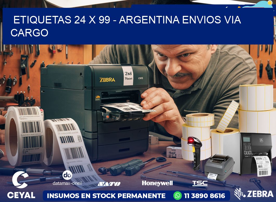 ETIQUETAS 24 x 99 - ARGENTINA ENVIOS VIA CARGO