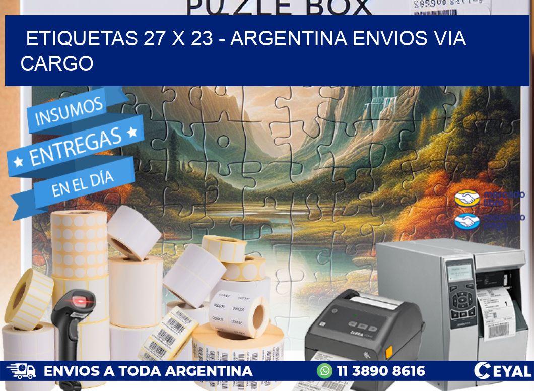 ETIQUETAS 27 x 23 - ARGENTINA ENVIOS VIA CARGO