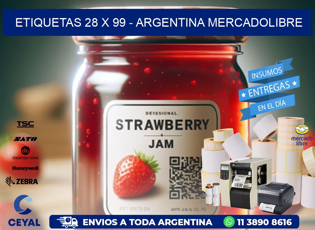 ETIQUETAS 28 x 99 - ARGENTINA MERCADOLIBRE