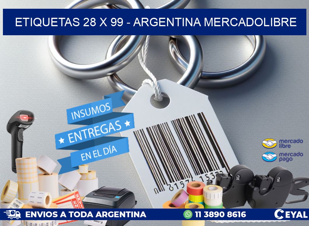 ETIQUETAS 28 x 99 - ARGENTINA MERCADOLIBRE