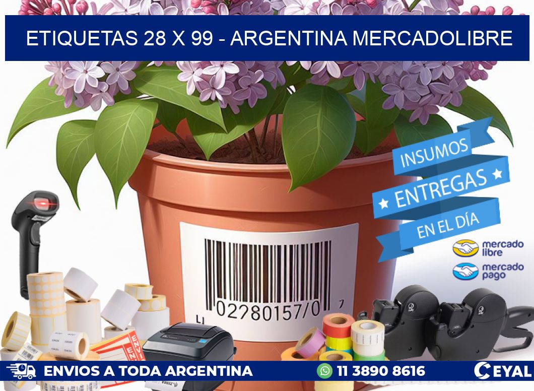 ETIQUETAS 28 x 99 - ARGENTINA MERCADOLIBRE