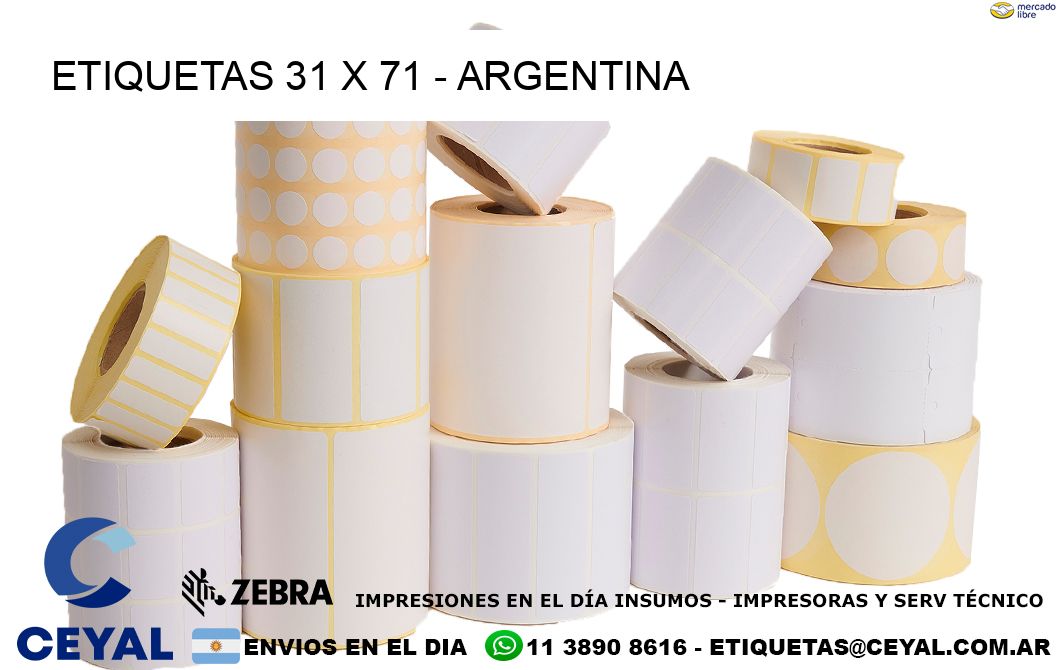 ETIQUETAS 31 x 71 - ARGENTINA