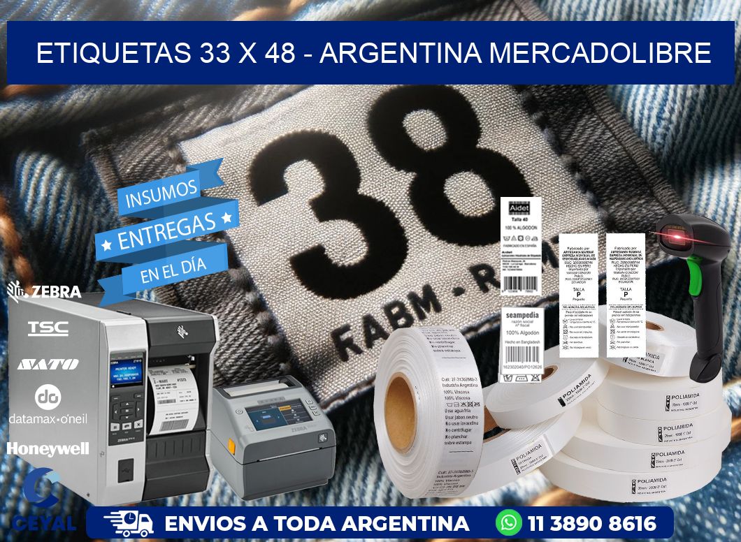 ETIQUETAS 33 x 48 - ARGENTINA MERCADOLIBRE