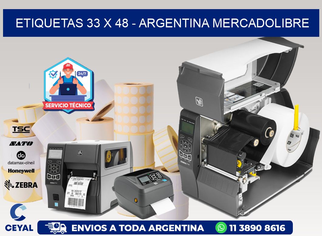 ETIQUETAS 33 x 48 - ARGENTINA MERCADOLIBRE