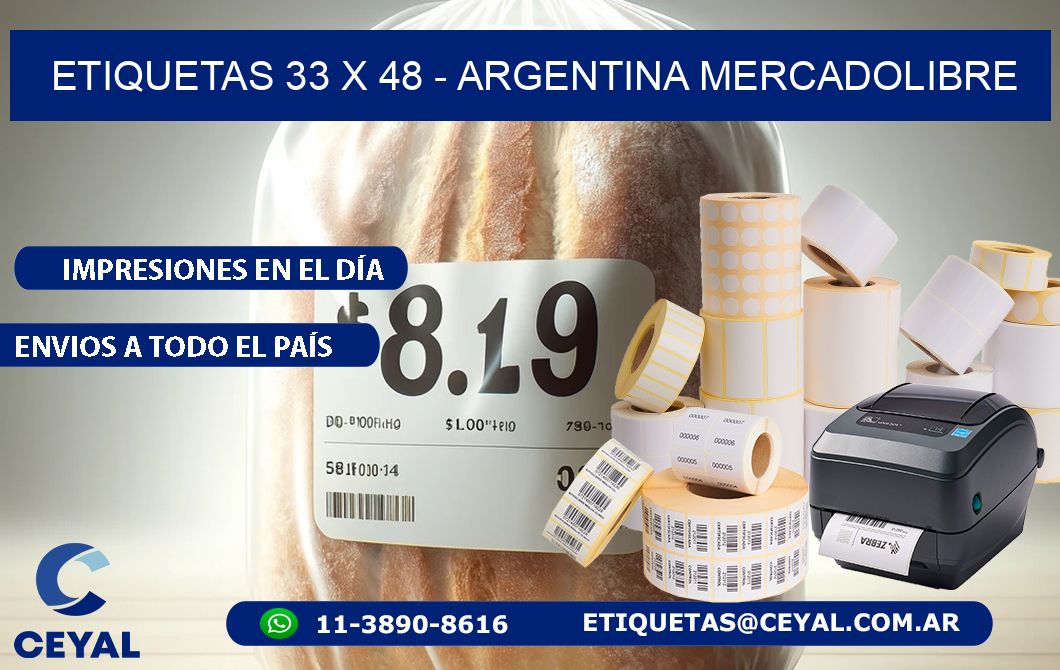 ETIQUETAS 33 x 48 - ARGENTINA MERCADOLIBRE