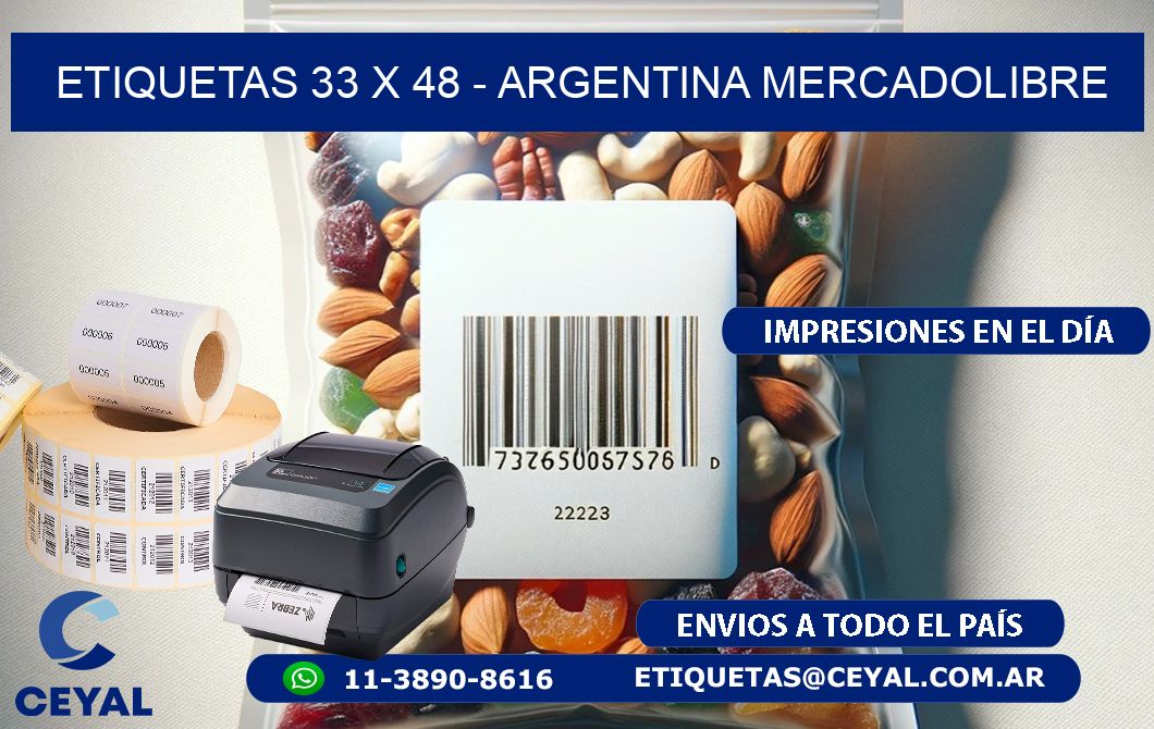 ETIQUETAS 33 x 48 - ARGENTINA MERCADOLIBRE