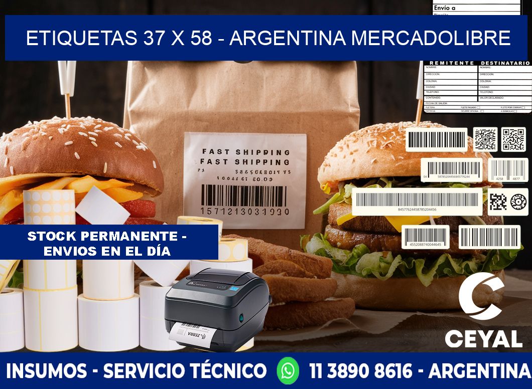 ETIQUETAS 37 x 58 - ARGENTINA MERCADOLIBRE