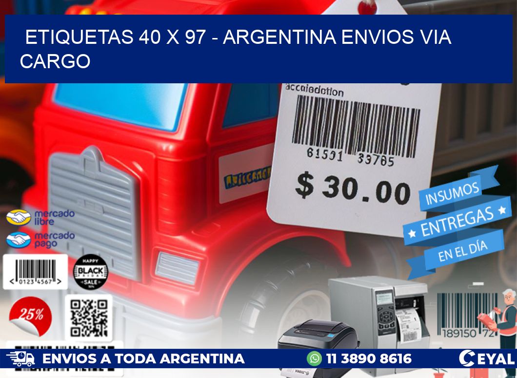 ETIQUETAS 40 x 97 – ARGENTINA ENVIOS VIA CARGO