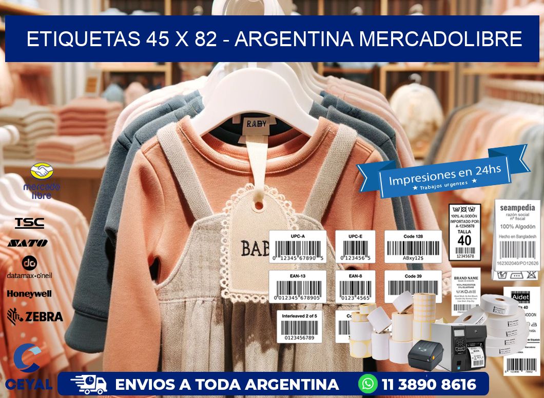 ETIQUETAS 45 x 82 - ARGENTINA MERCADOLIBRE