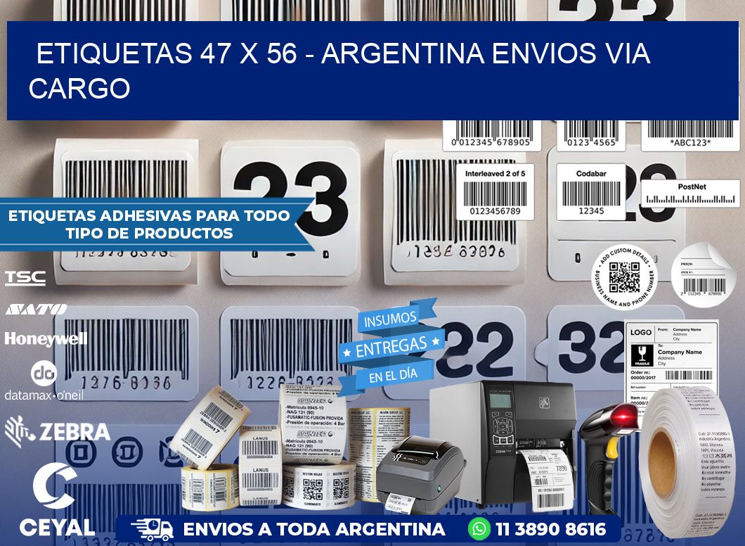 ETIQUETAS 47 x 56 - ARGENTINA ENVIOS VIA CARGO