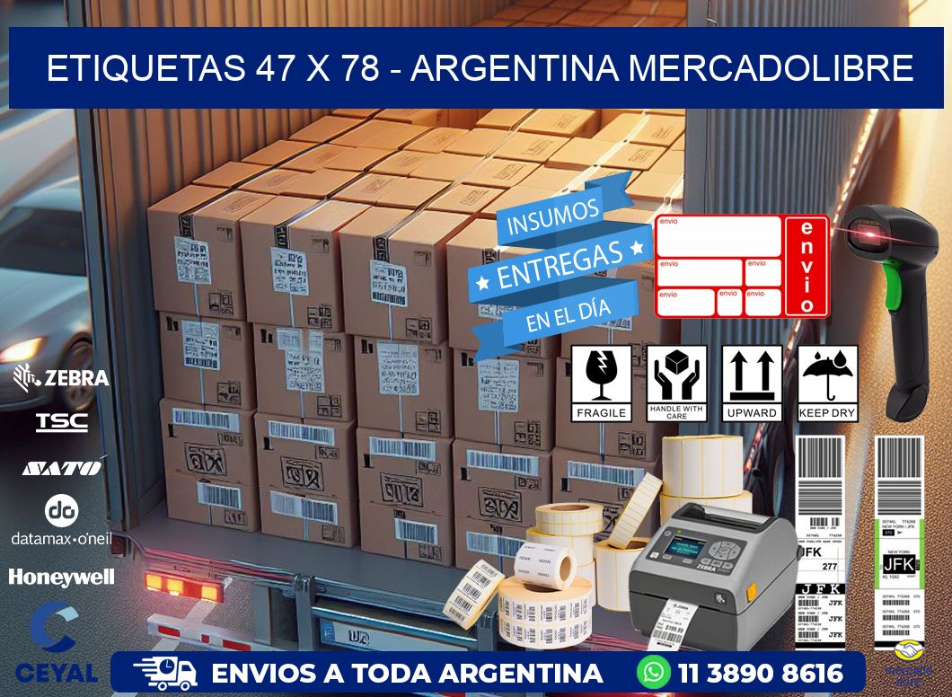 ETIQUETAS 47 x 78 - ARGENTINA MERCADOLIBRE