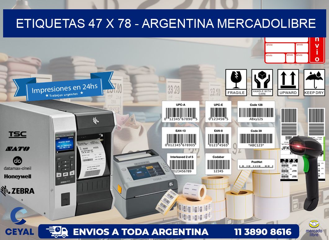 ETIQUETAS 47 x 78 - ARGENTINA MERCADOLIBRE