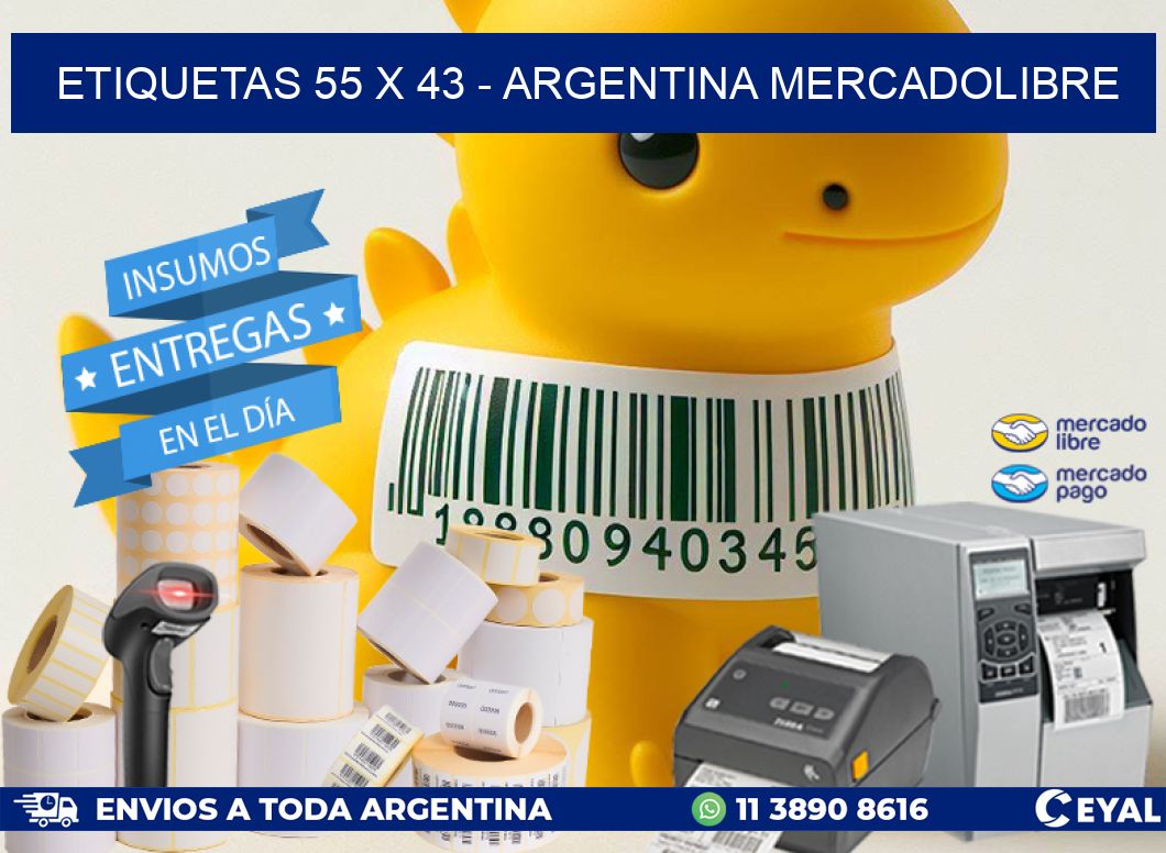 ETIQUETAS 55 x 43 - ARGENTINA MERCADOLIBRE