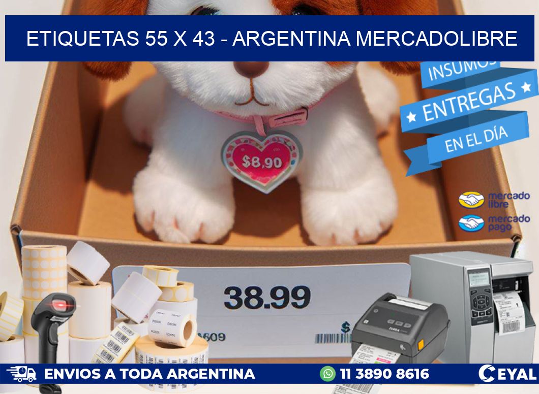 ETIQUETAS 55 x 43 - ARGENTINA MERCADOLIBRE