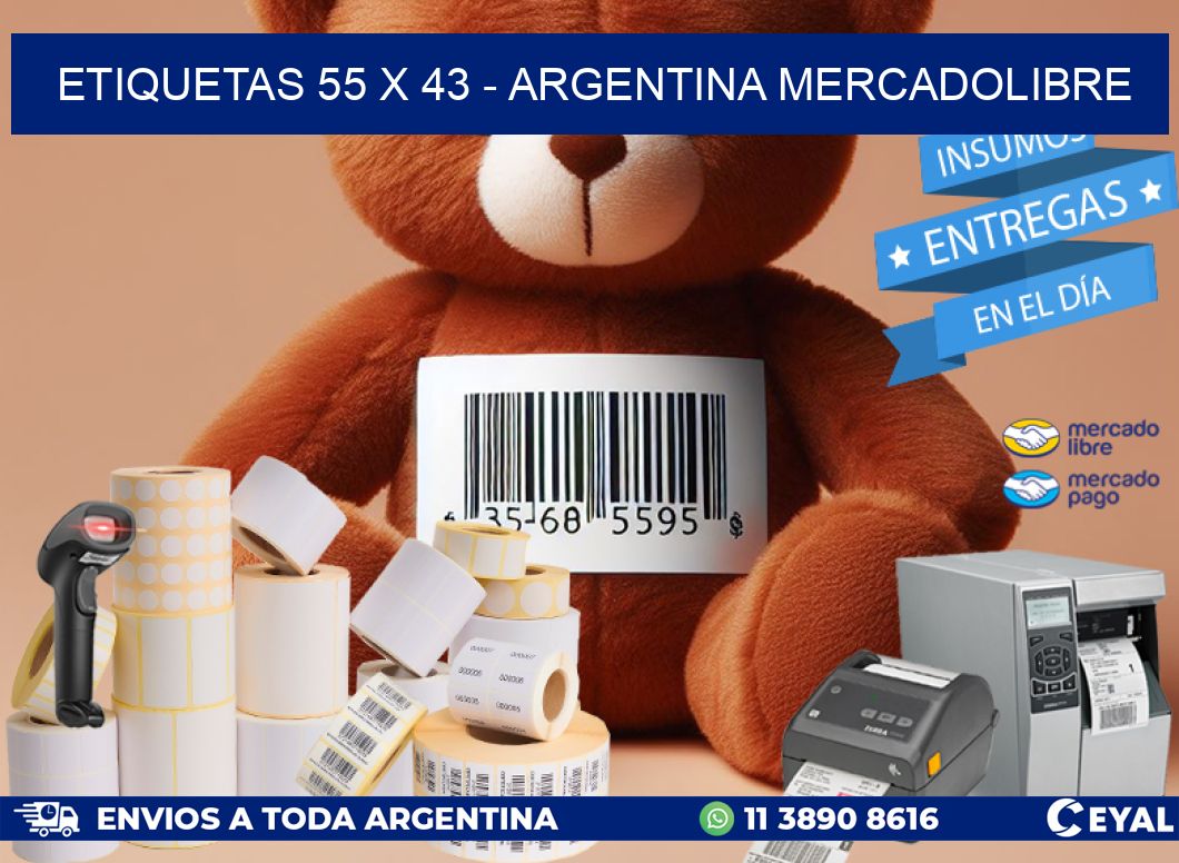 ETIQUETAS 55 x 43 - ARGENTINA MERCADOLIBRE