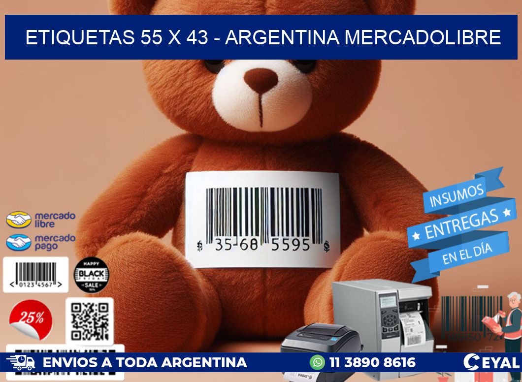 ETIQUETAS 55 x 43 - ARGENTINA MERCADOLIBRE