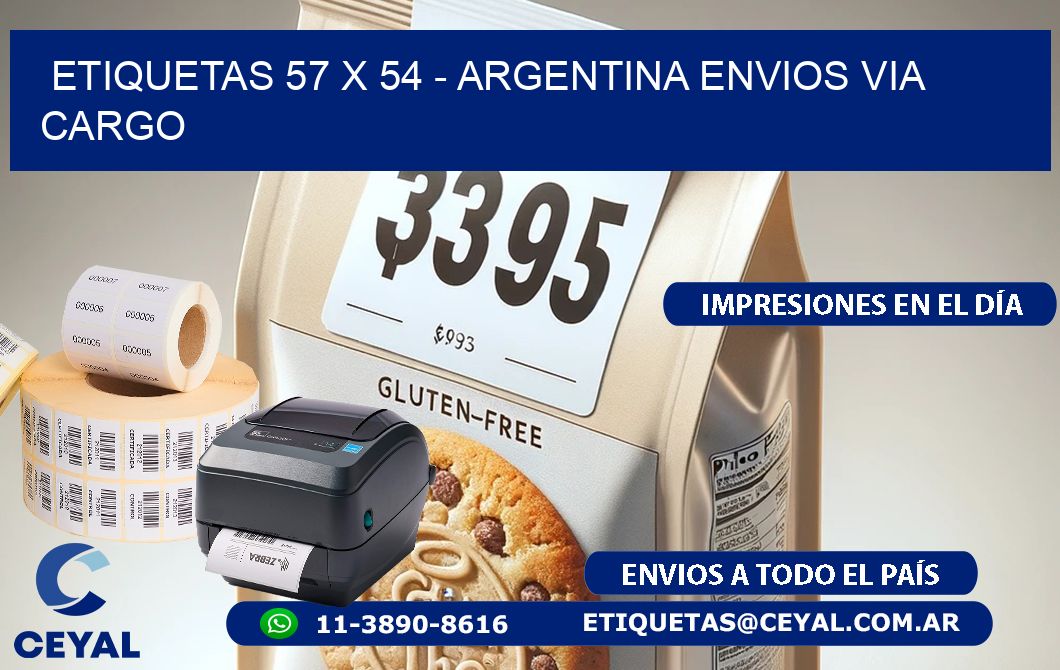 ETIQUETAS 57 x 54 - ARGENTINA ENVIOS VIA CARGO