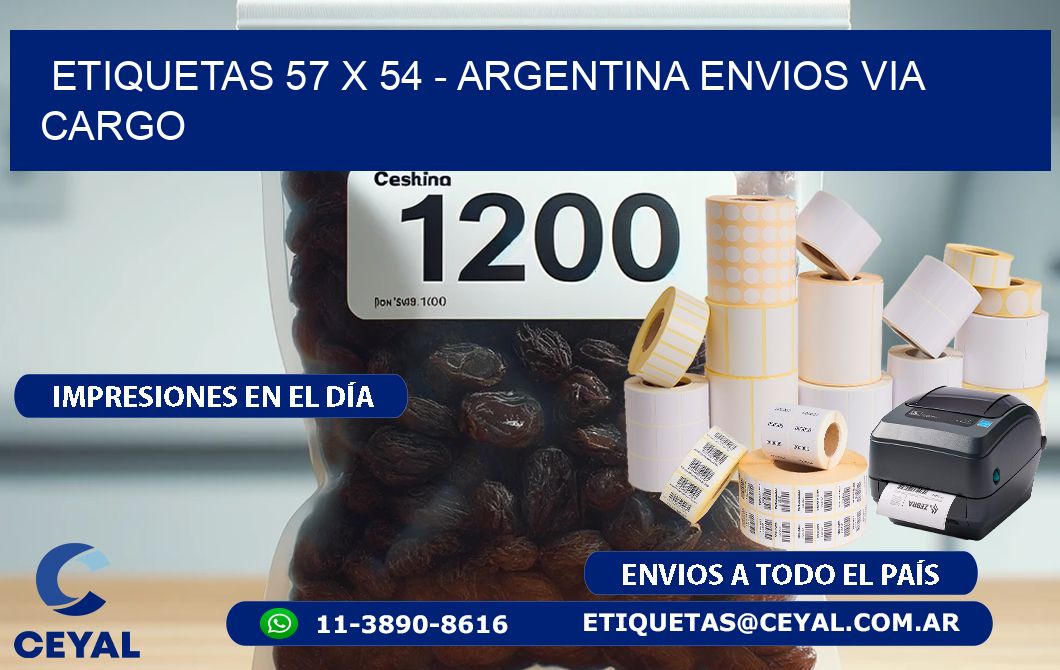 ETIQUETAS 57 x 54 - ARGENTINA ENVIOS VIA CARGO