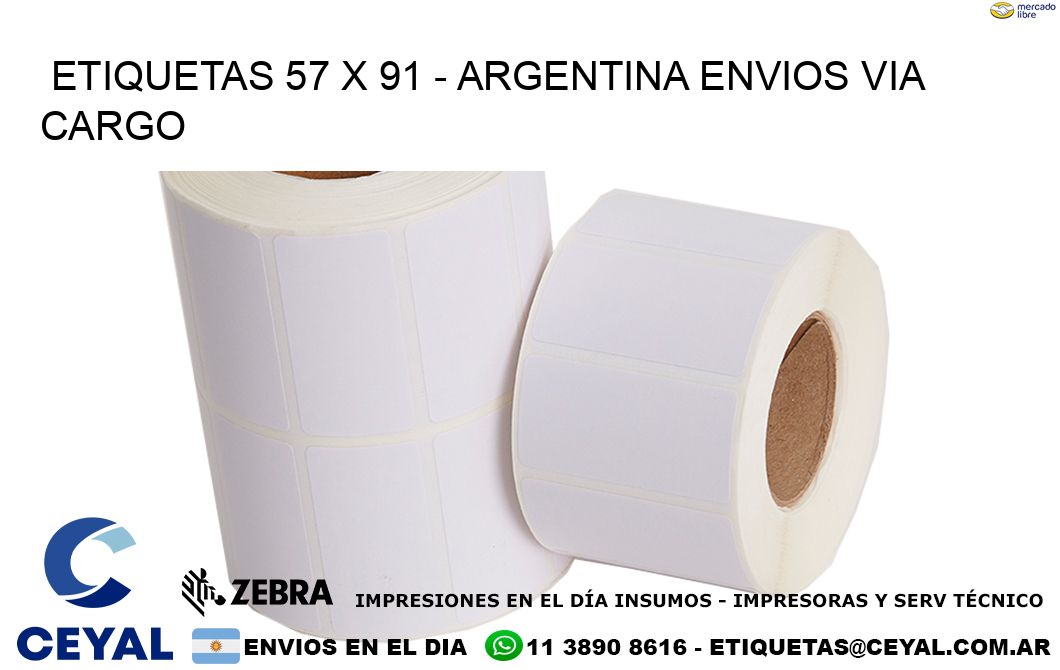 ETIQUETAS 57 x 91 – ARGENTINA ENVIOS VIA CARGO