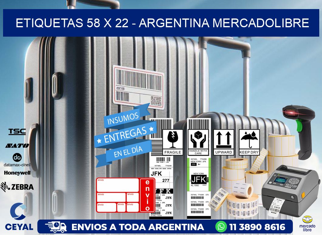 ETIQUETAS 58 x 22 - ARGENTINA MERCADOLIBRE