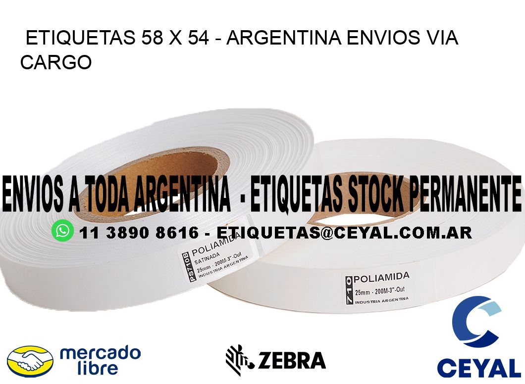 ETIQUETAS 58 x 54 - ARGENTINA ENVIOS VIA CARGO