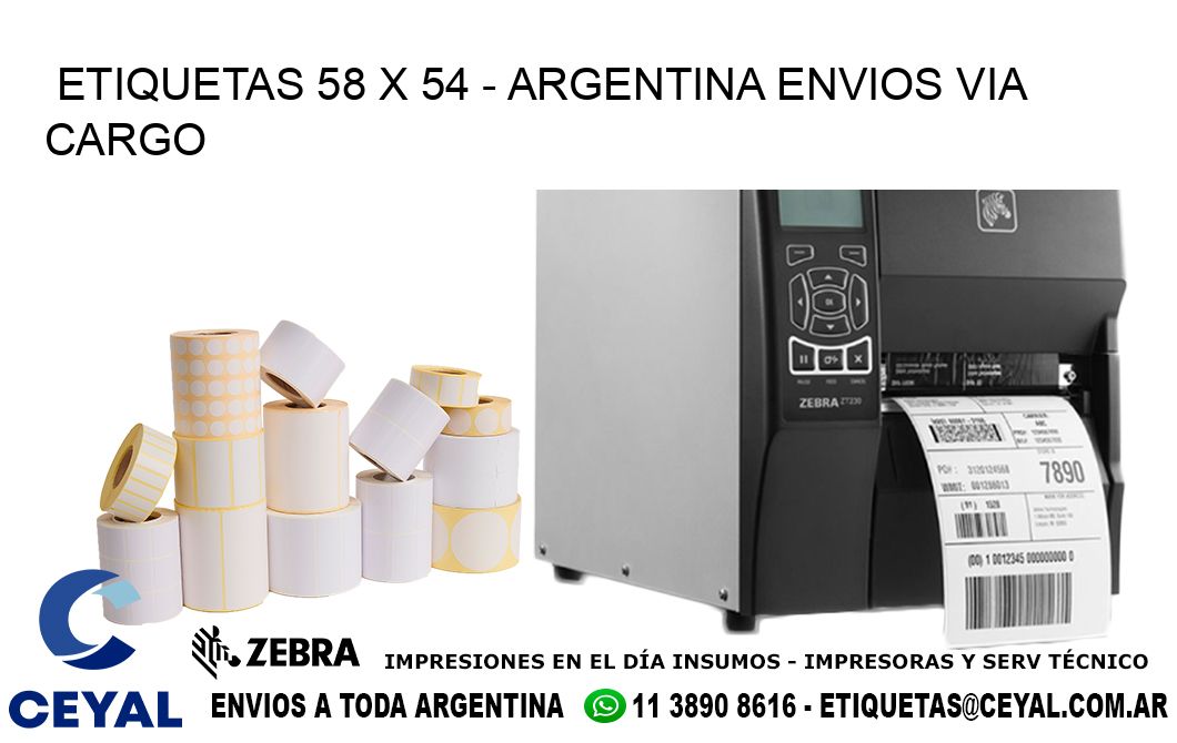 ETIQUETAS 58 x 54 - ARGENTINA ENVIOS VIA CARGO