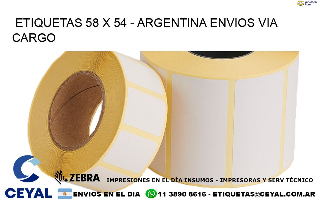 ETIQUETAS 58 x 54 – ARGENTINA ENVIOS VIA CARGO