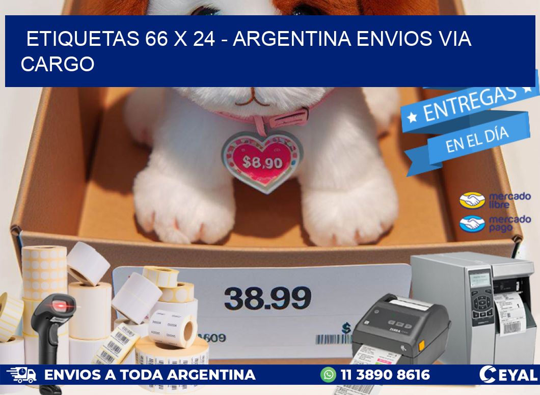 ETIQUETAS 66 x 24 - ARGENTINA ENVIOS VIA CARGO