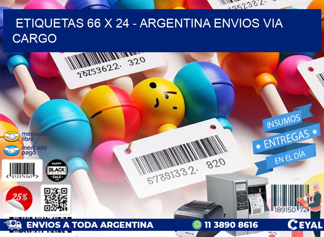 ETIQUETAS 66 x 24 - ARGENTINA ENVIOS VIA CARGO