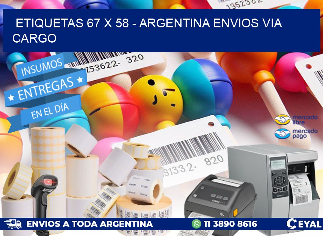 ETIQUETAS 67 x 58 - ARGENTINA ENVIOS VIA CARGO