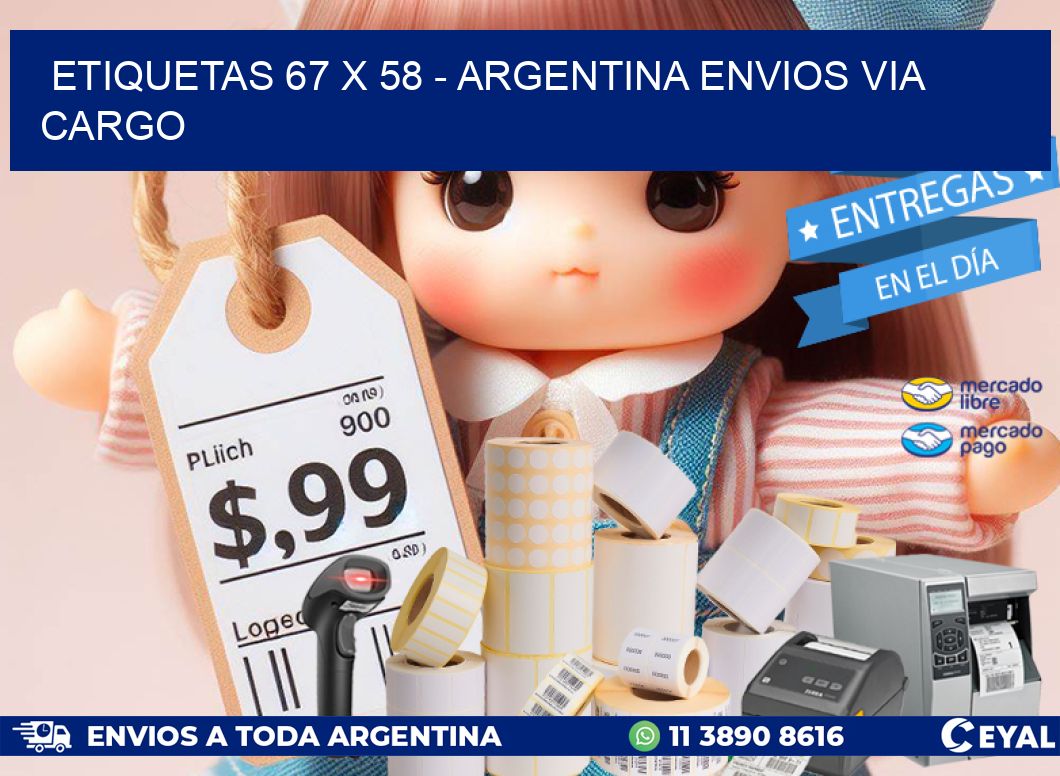 ETIQUETAS 67 x 58 - ARGENTINA ENVIOS VIA CARGO