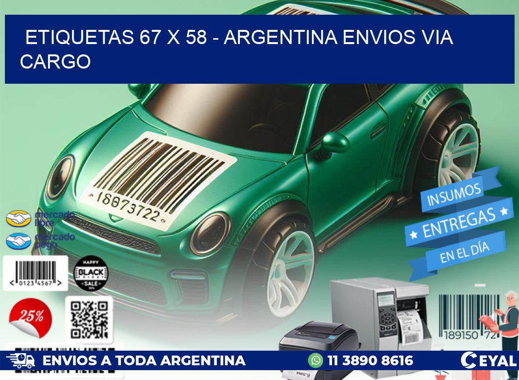 ETIQUETAS 67 x 58 – ARGENTINA ENVIOS VIA CARGO