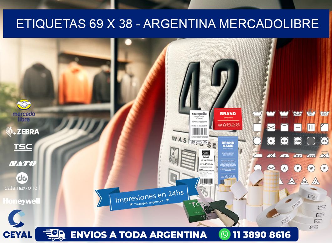 ETIQUETAS 69 x 38 - ARGENTINA MERCADOLIBRE