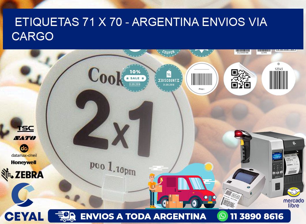 ETIQUETAS 71 x 70 - ARGENTINA ENVIOS VIA CARGO