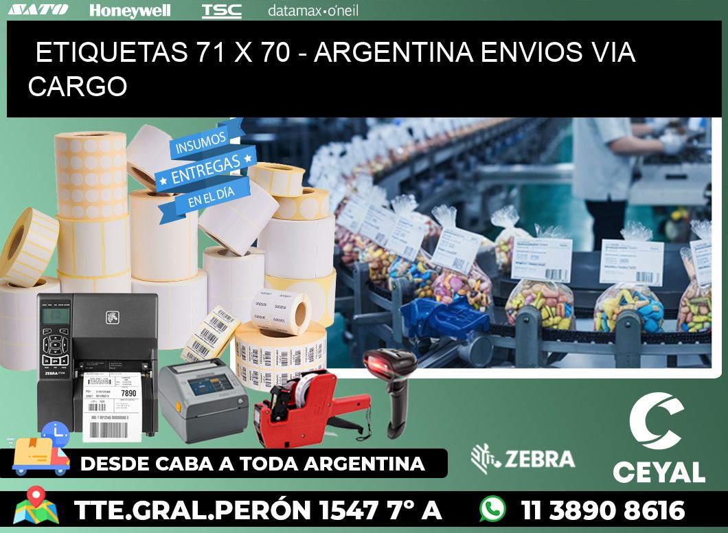 ETIQUETAS 71 x 70 - ARGENTINA ENVIOS VIA CARGO