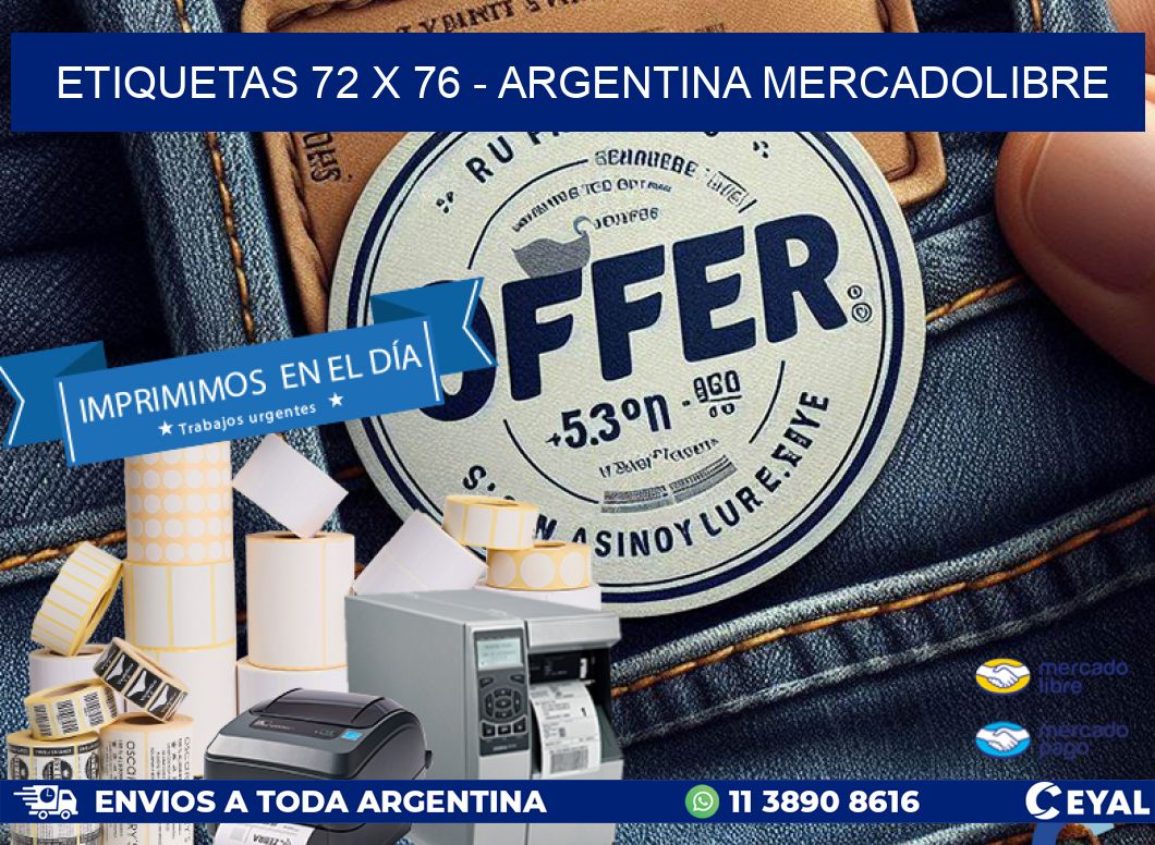 ETIQUETAS 72 x 76 - ARGENTINA MERCADOLIBRE