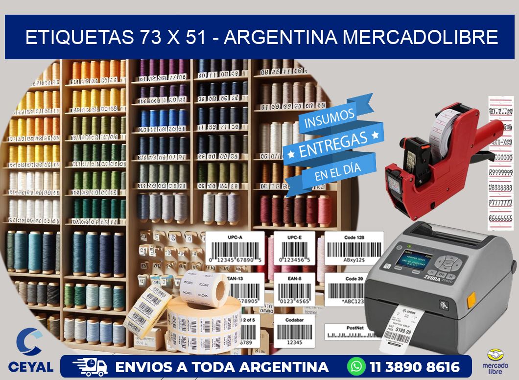 ETIQUETAS 73 x 51 - ARGENTINA MERCADOLIBRE