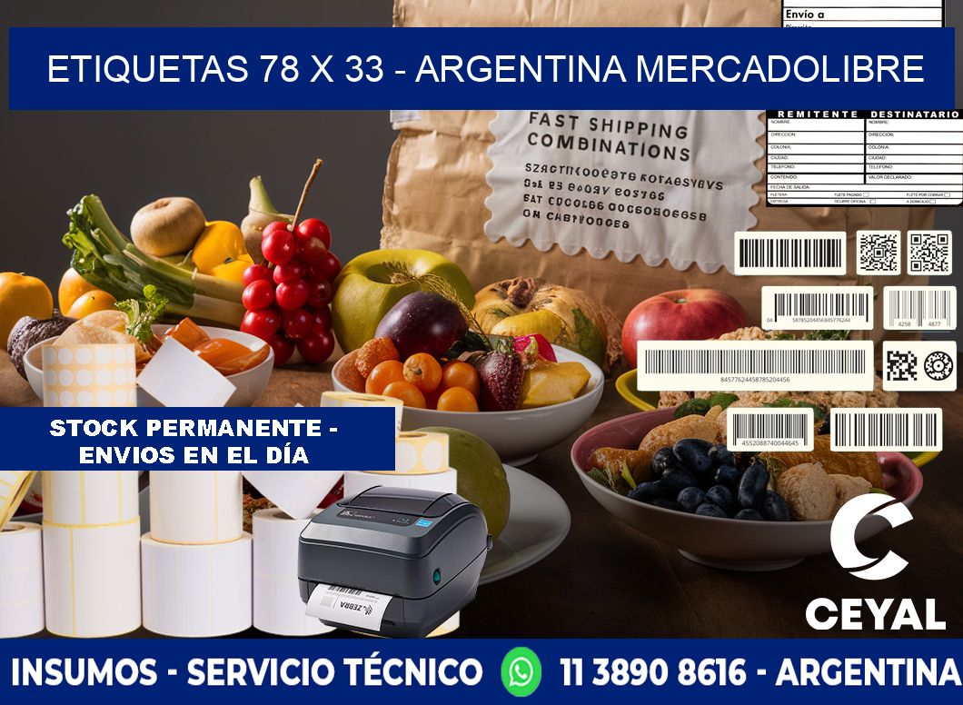 ETIQUETAS 78 x 33 - ARGENTINA MERCADOLIBRE