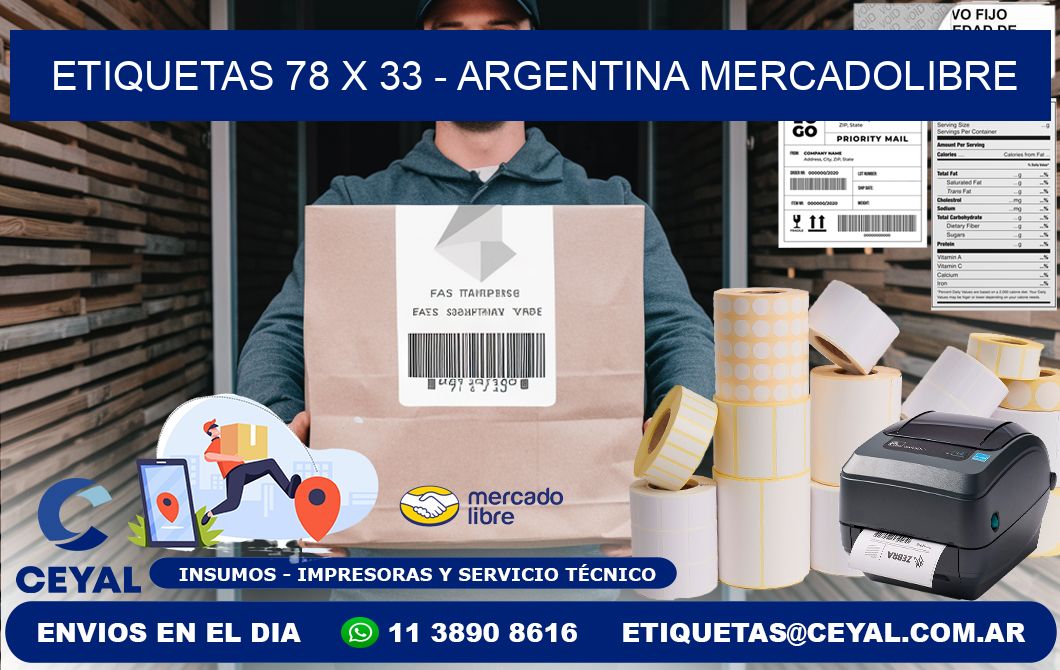 ETIQUETAS 78 x 33 - ARGENTINA MERCADOLIBRE